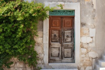 old wooden door, ai generative