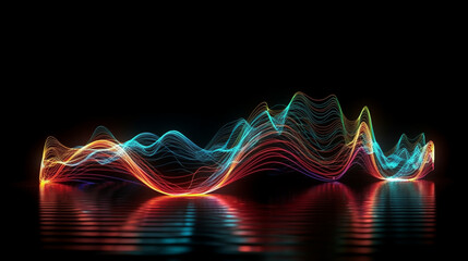 Fototapeta na wymiar Abstract background with glowing waves. Generative AI