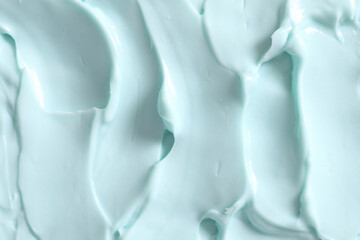 Blue skin care cosmetic beauty cream texture background in close up