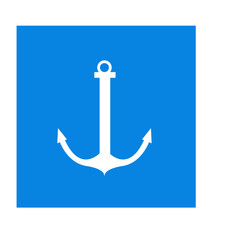 Panneau code de la navigation en eaux intérieures: Autorisation de jeter l'ancre