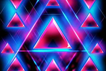 Abstract Background with Blue, Pink Triangles. Generative AI