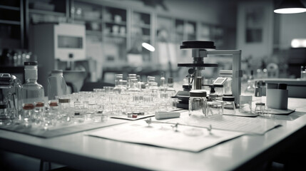 Bright Laboratory With Glasses