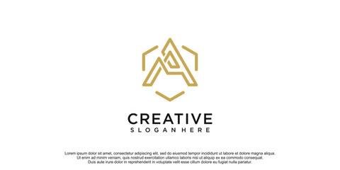 Monogram letter A logo with creative concept design for company icon business