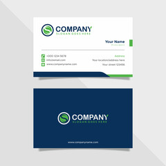 Green organics business card template geometric elements