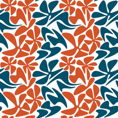 Striped mosaic tiles seamless pattern vector. Geometric flower shapes. Abstract floral background. Hand drawn illustration. Botanical wallpaper, fabric, textile, print, wrapping paper, package design