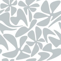 Geometric flower leaves shapes seamless pattern vector. Abstract floral backdrop. Hand drawn illustration. Botanical wallpaper, background, fabric, textile, print, wrapping paper, package design.