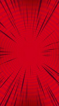 Red pop art background with speed lines.