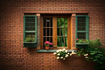 Fototapeta na wymiar window with flowers 