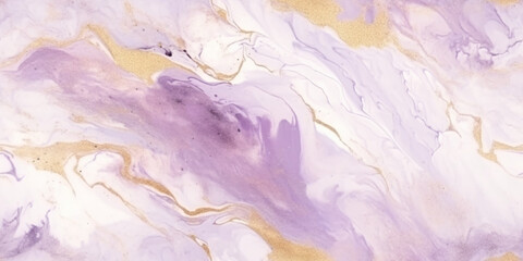 Fototapeta premium Luxurious Gold and Purple Marble Ink Abstract Art for Abstract Background from Exquisite Original Painting, with Smooth Marble Pattern of Ombre Alcohol Ink, and Pink, Lilac Abstract Watercolor