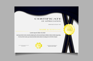 Certificate template vector with a simple and elegant appearance