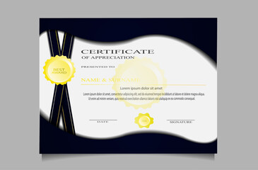 Certificate template vector with a simple and elegant appearance