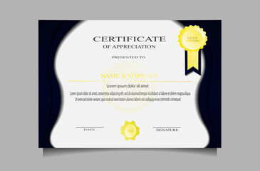 Certificate template vector with a simple and elegant appearance