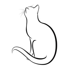 Silhouette de chat - Illustration vectorielle - Logo