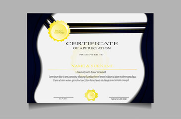 Certificate template vector with a simple and elegant appearance