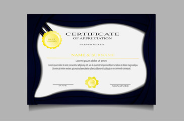 Certificate template vector with a simple and elegant appearance