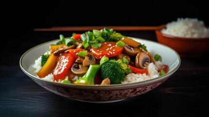 rice with vegetables. Generative AI