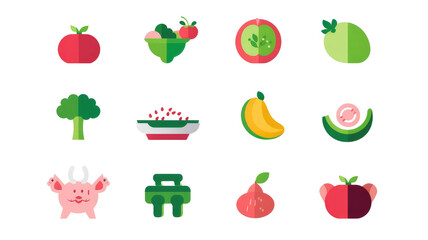 vegetables icons set. Generative AI