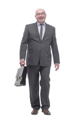 Executive business man with a leather briefcase.