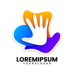 abstract hand colorful logo design