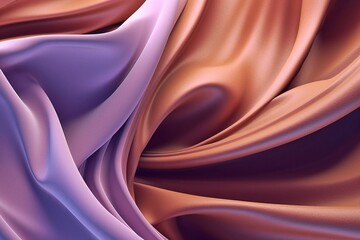 Fototapeta na wymiar Abstract Background, Purple Wavy Lines, Thin Steel Forms, Smooth Curvatures, Generative AI