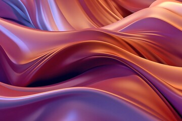 Abstract Background, Purple Wavy Lines, Thin Steel Forms, Smooth Curvatures, Generative AI