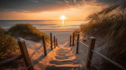 Fotobehang sunset on the beach © Kassandra