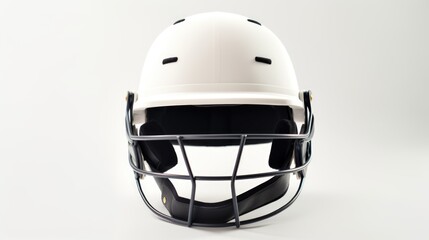 Fototapeta premium Cricket helmet isolated on white background. Generative AI