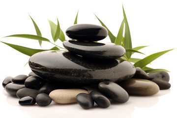 hot stone massage isolated on white background. Generated by AI