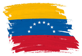 Venezuela flag paint splash brushstroke 3d illustration with clipping path