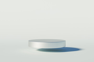 3d presentation pedestal levitating over white background. 3d rendering of mockup of presentation podium for display or advertising purposes