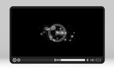 Video media player. Interface for web and mobile applications. Vector illustration, EPS10.	

