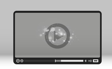 Video media player. Interface for web and mobile applications. Vector illustration, EPS10.	

