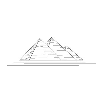 recommend clip art: line art old pyramid building, wonder of the world.