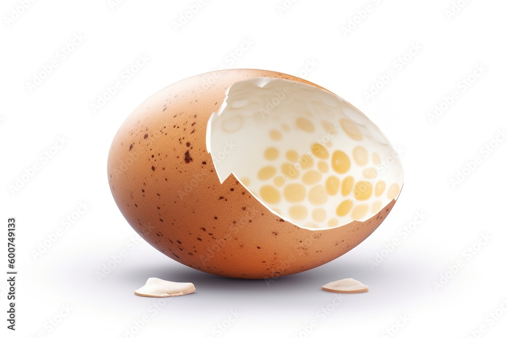 Poster chicken egg isolated on white background. Generated by AI