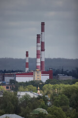 Fototapeta na wymiar pipes factory russia landscape plant