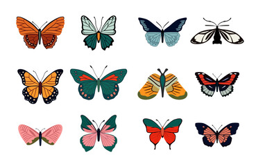 Fototapeta na wymiar Butterfly simple icon set. Vector Illustration. EPS10