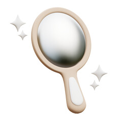 3d hand mirror, beauty cosmetic icon illustration