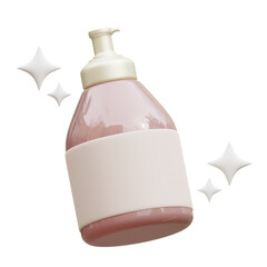 3d lotion bottle, beauty cosmetic icon illustration