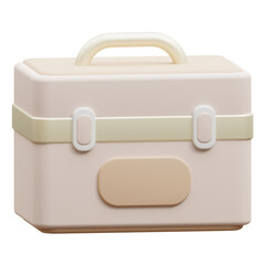 3d Make up box, beauty cosmetic icon illustration