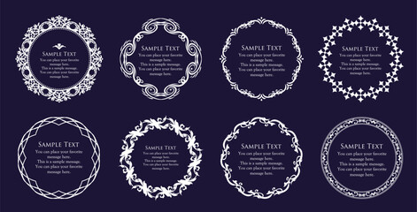 高級感のあるビンテージ調のフレームデザインセット　罫線　枠　ウエディング　ビンテージ　アンティーク	