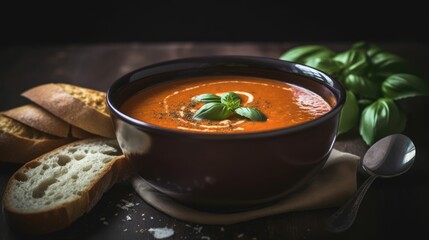 vegetable soup bowl. Generative AI