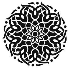 Classical floral round ornament texture, in oriental style