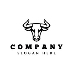 bull head logo icon vector illustration