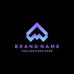 Aviation logo design symbol, Gradient triangle arrow vector 