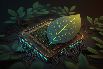 Future Green Computing Sustainability Cybersecurity leaf technology chip