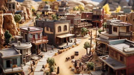 Deurstickers Miniature western town © Dennis