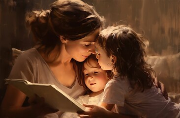 parent and child reading book