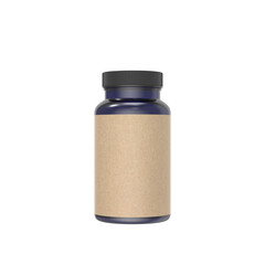 Medicine bottle 3d render mockup on a Transparent Background