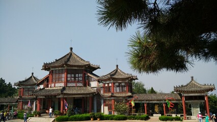 Obraz premium chinese temple, traditional buildings, china, qingdao