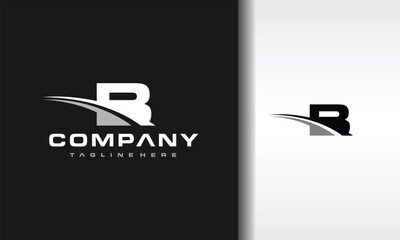 letter B curved line logo
